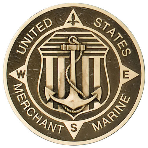3d military bronze plaques, custom 3d bronze merchant marine military plaque